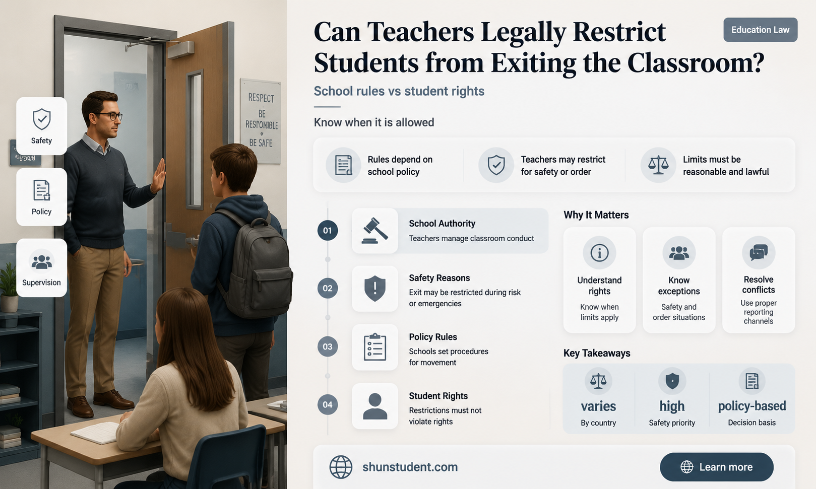 can a teacher stop a student from leaving the classroom