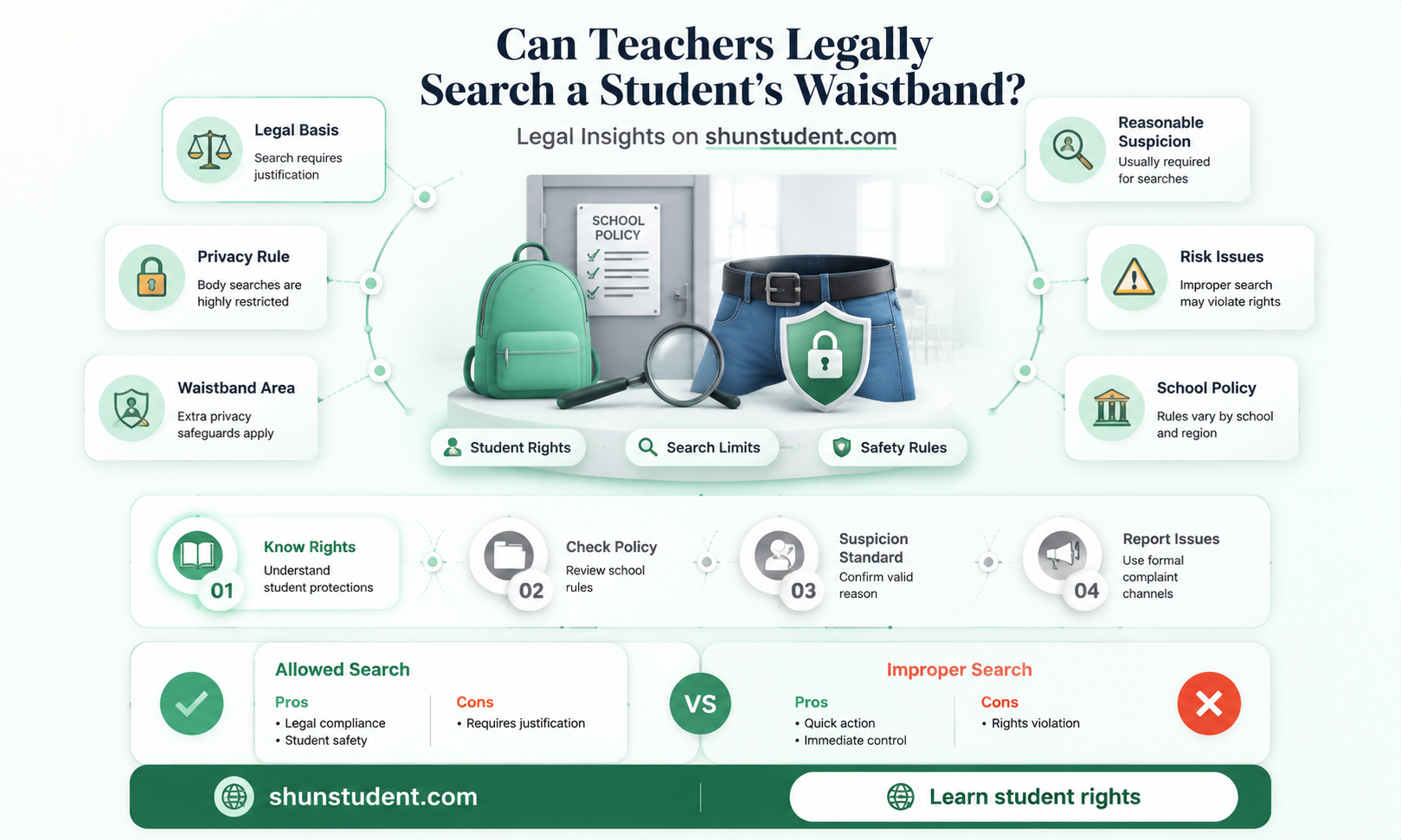 can a teacher search a student waistband