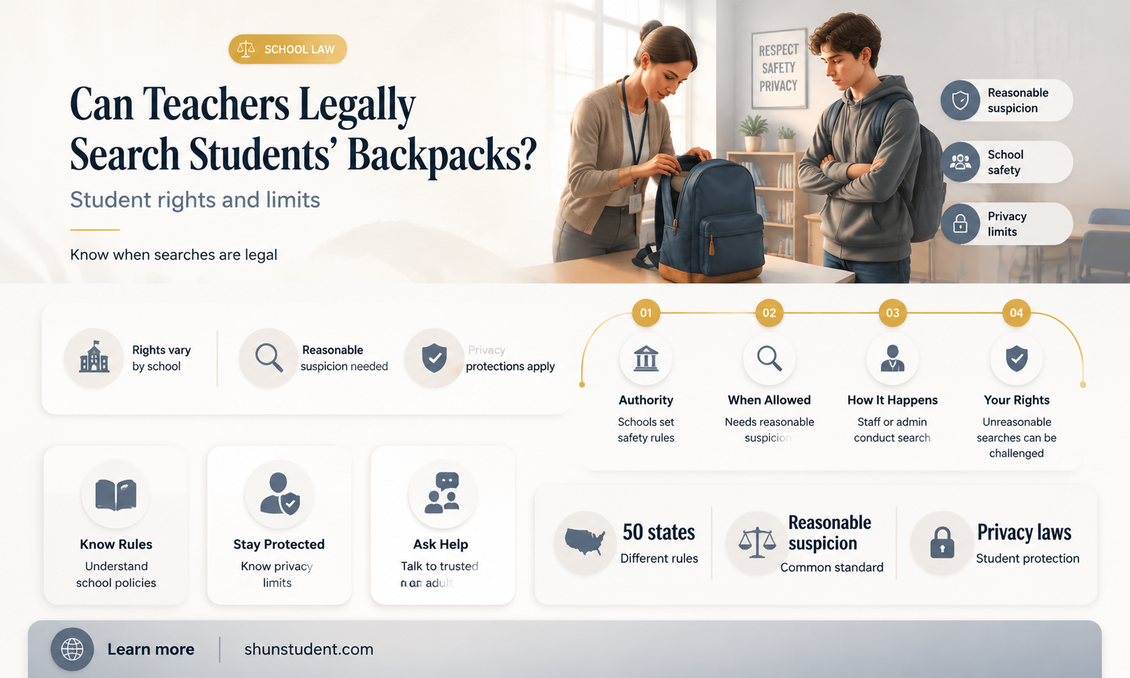 can a teacher search a student