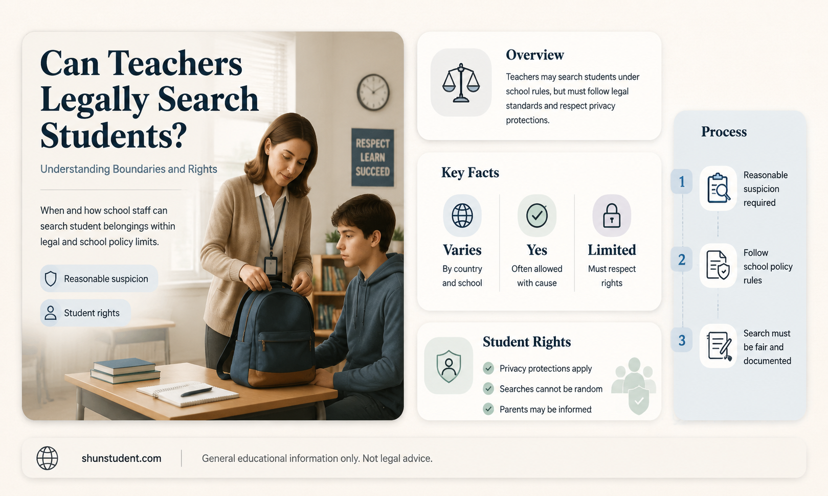 can a teacher search a student