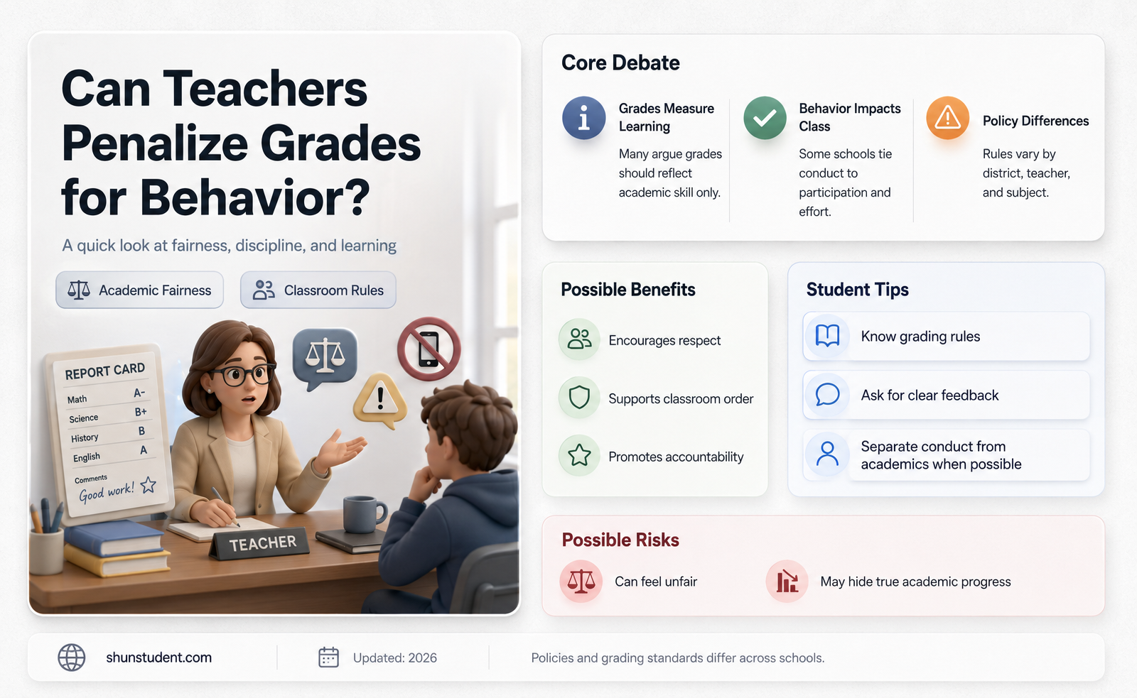 can a teacher deduct grades from a student for behavior