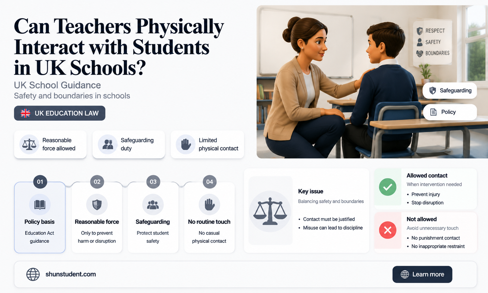 can a teacher touch a student uk