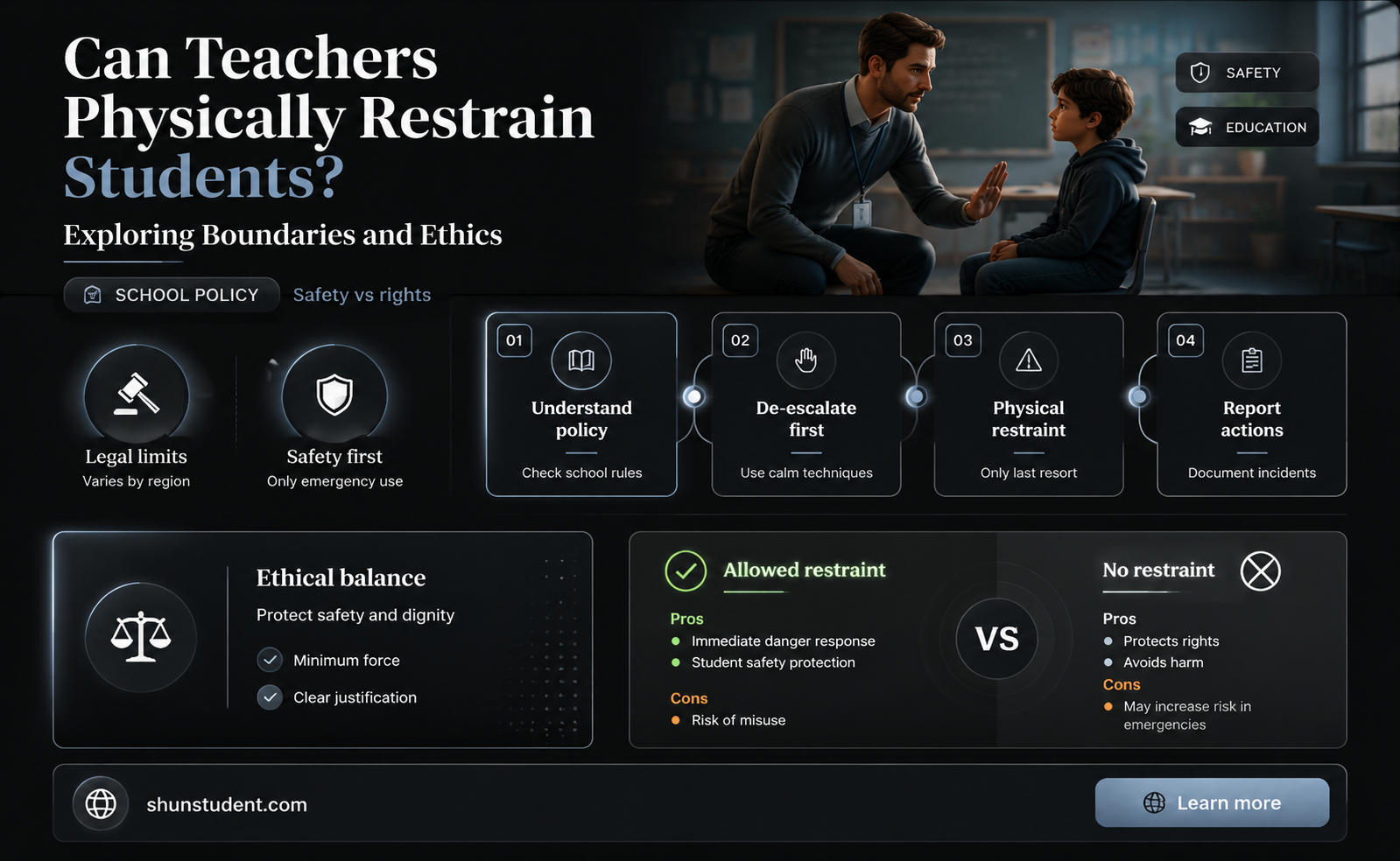 can a teacher push a student