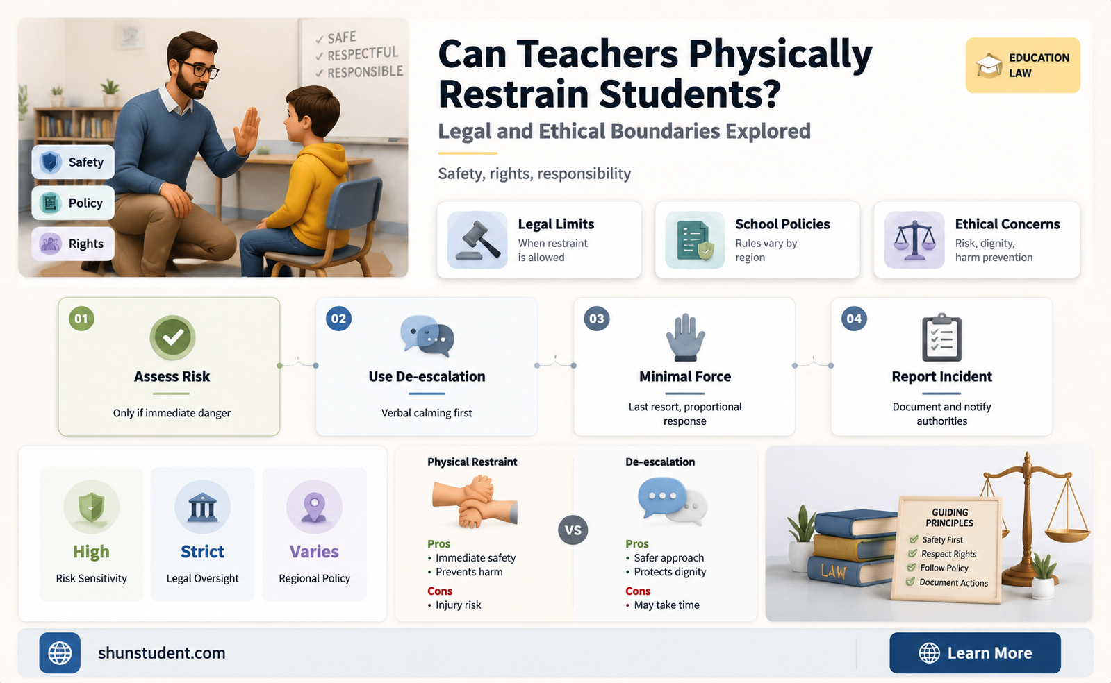 can a teacher put hands on a student