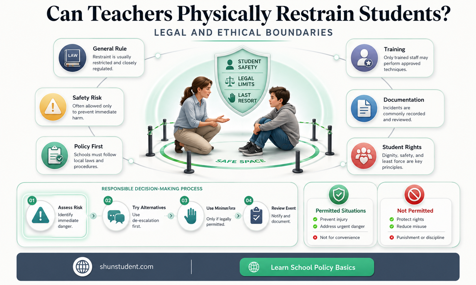 can a teacher grab a student by the shirt