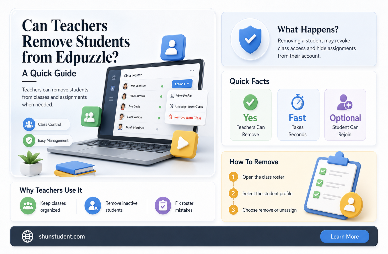 can a teacher delete a student from edpuzzl