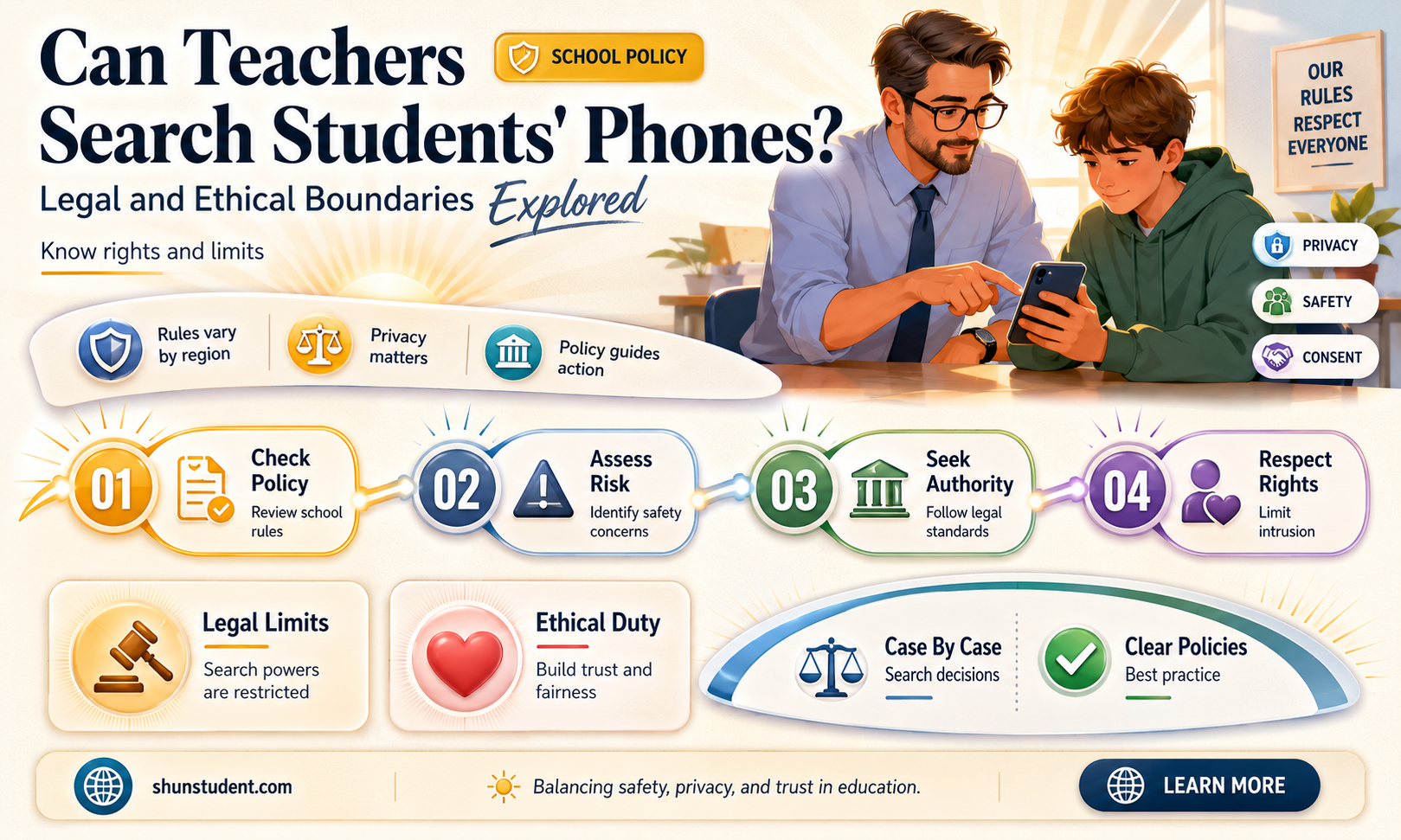 can a teacher go through a student