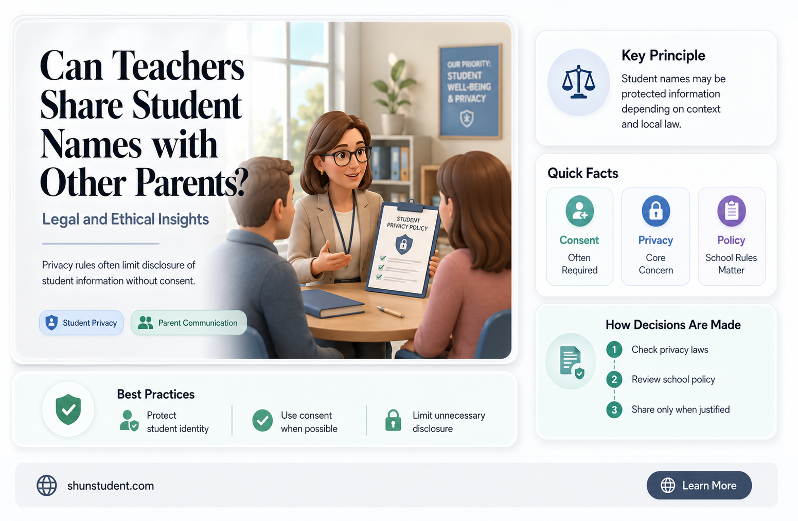 can a teacher name another student to another parent