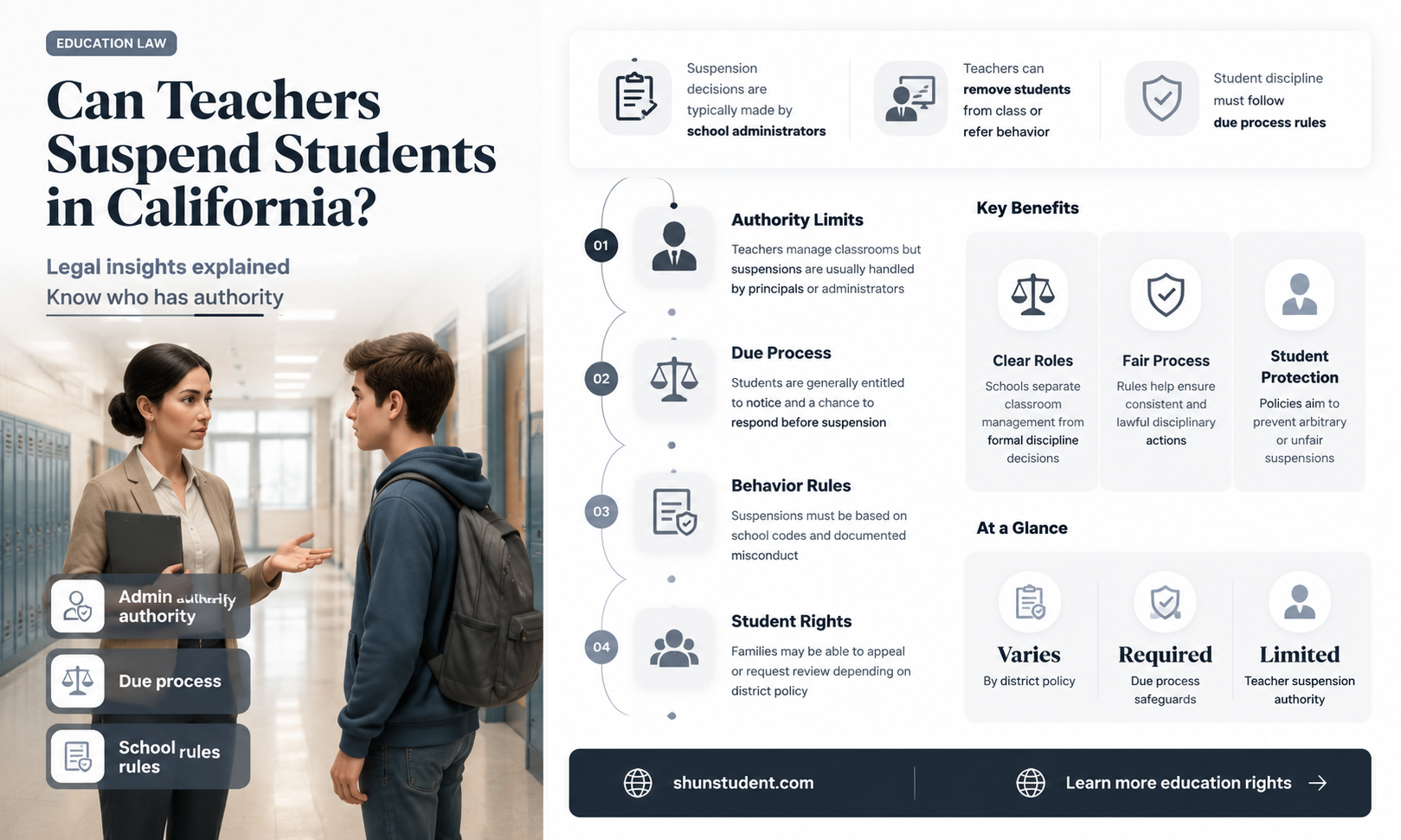 can a teacher suspend a student in california