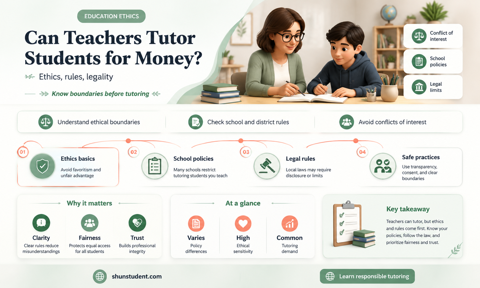 can a teacher tutor a student for money