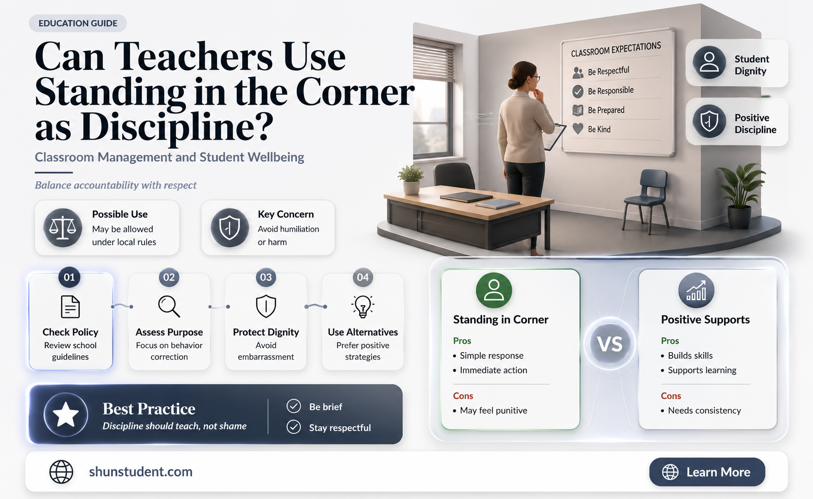 can a teacher make a student stand in the corner