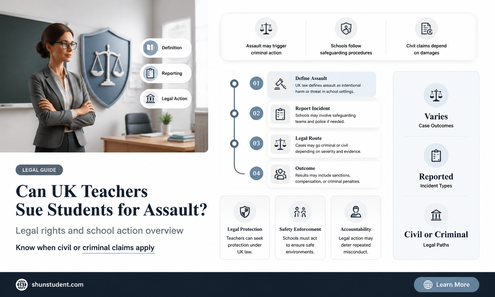 can a teacher sue a student for assault uk