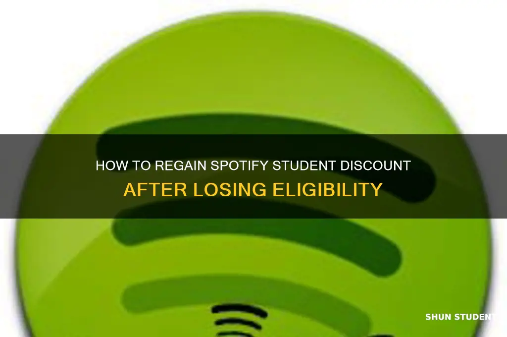 can you get spotify student discount after losing it