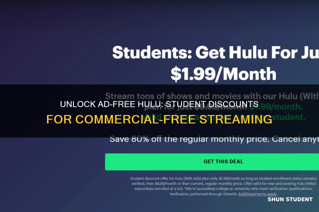 can you make hulu commerical free student discount