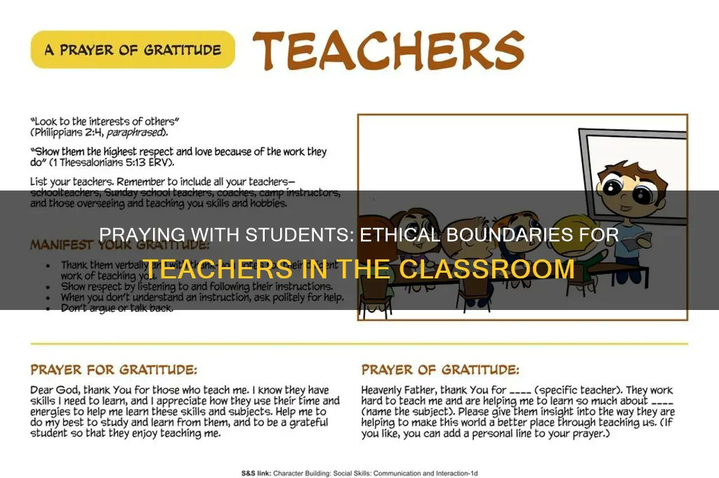 can you pray with a student as a teacher