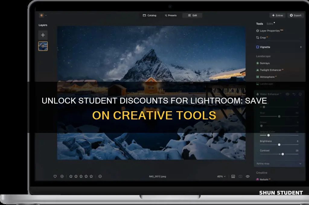 can you recieve a discount for student with lightrooom