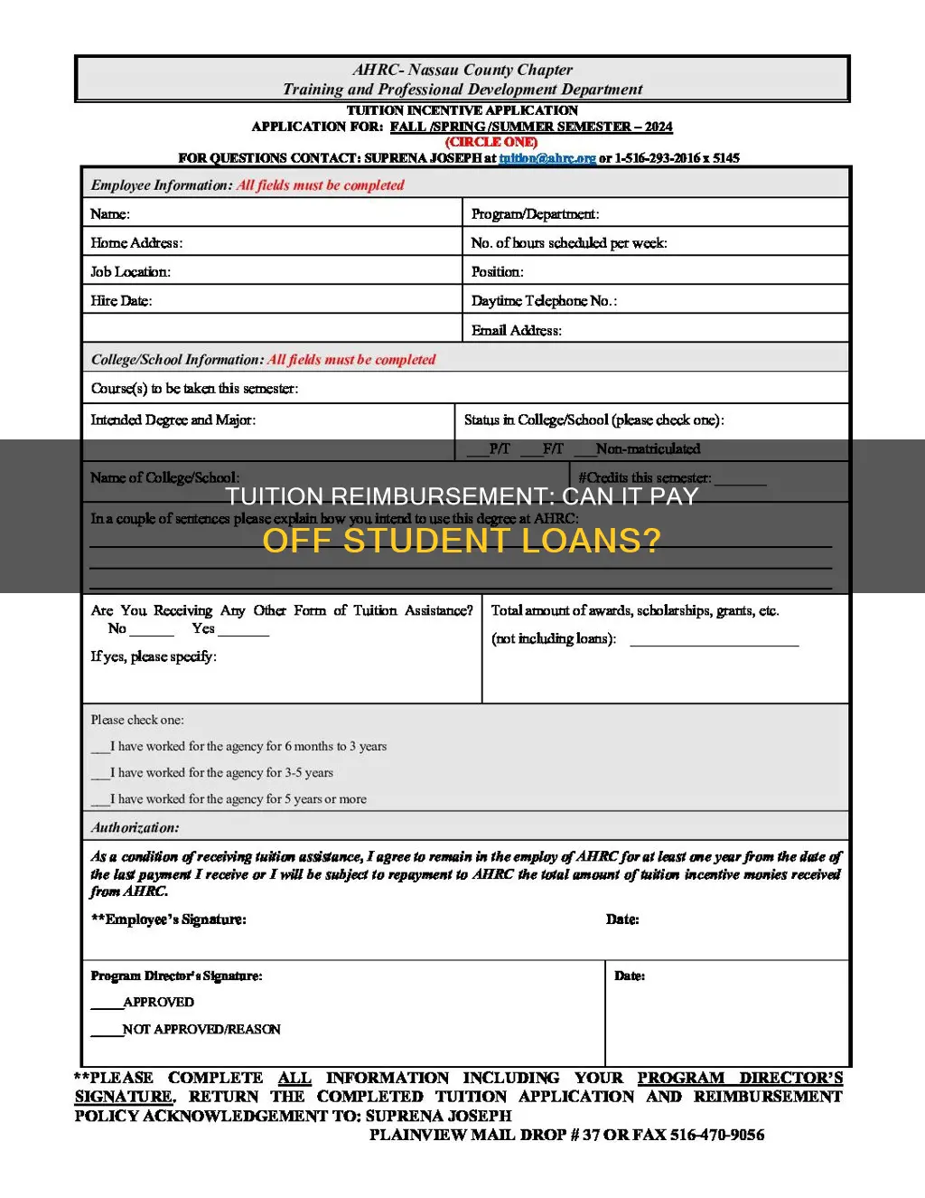 can you use tuition reimbursement to pay off student loans