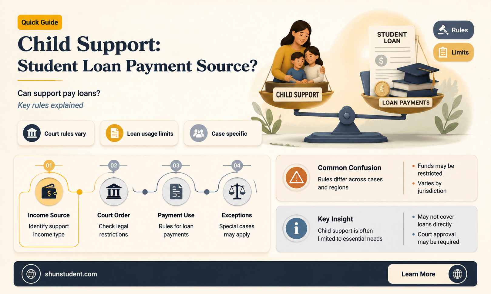 can child support be taken to pay student loans