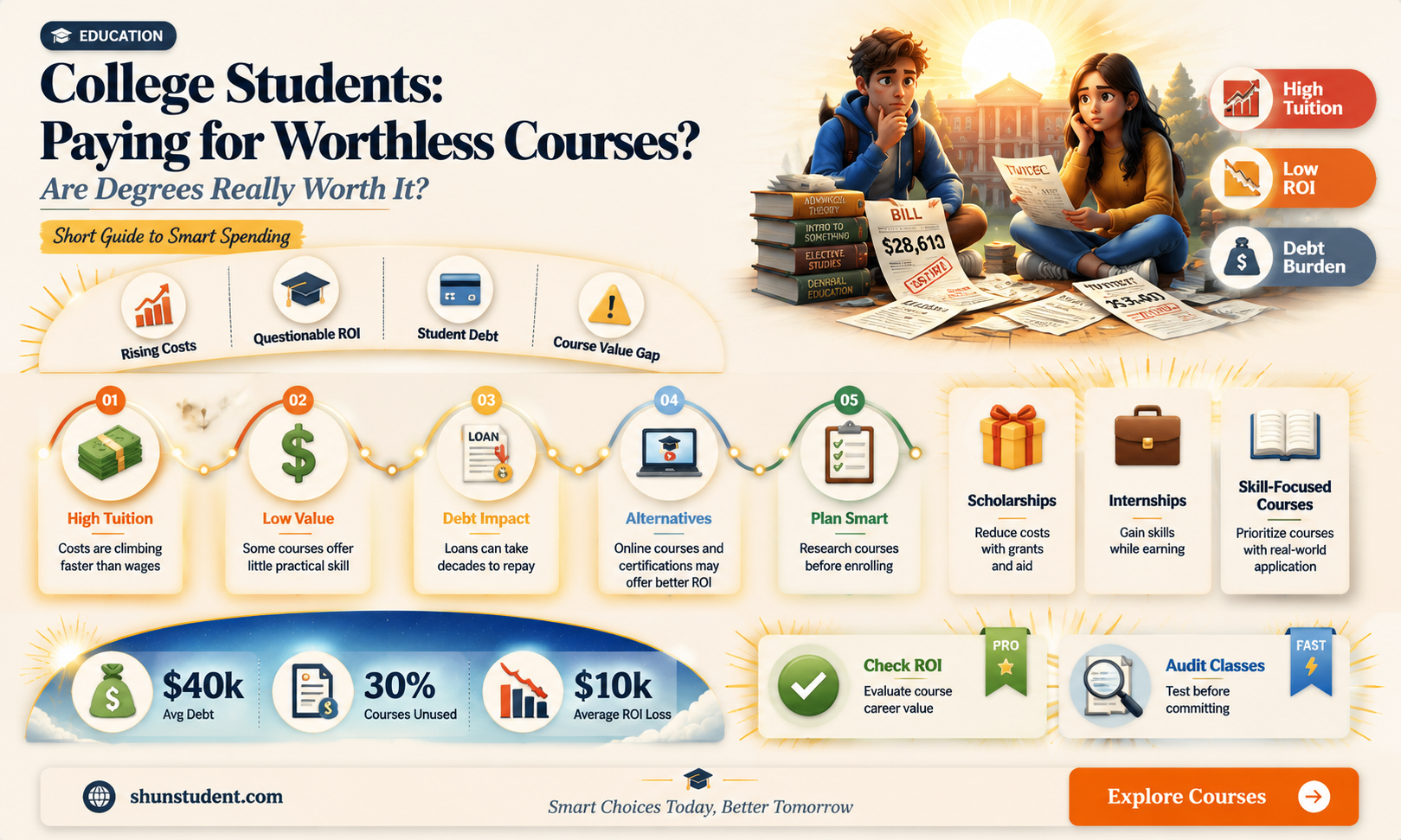 are students in college paying for useless courses