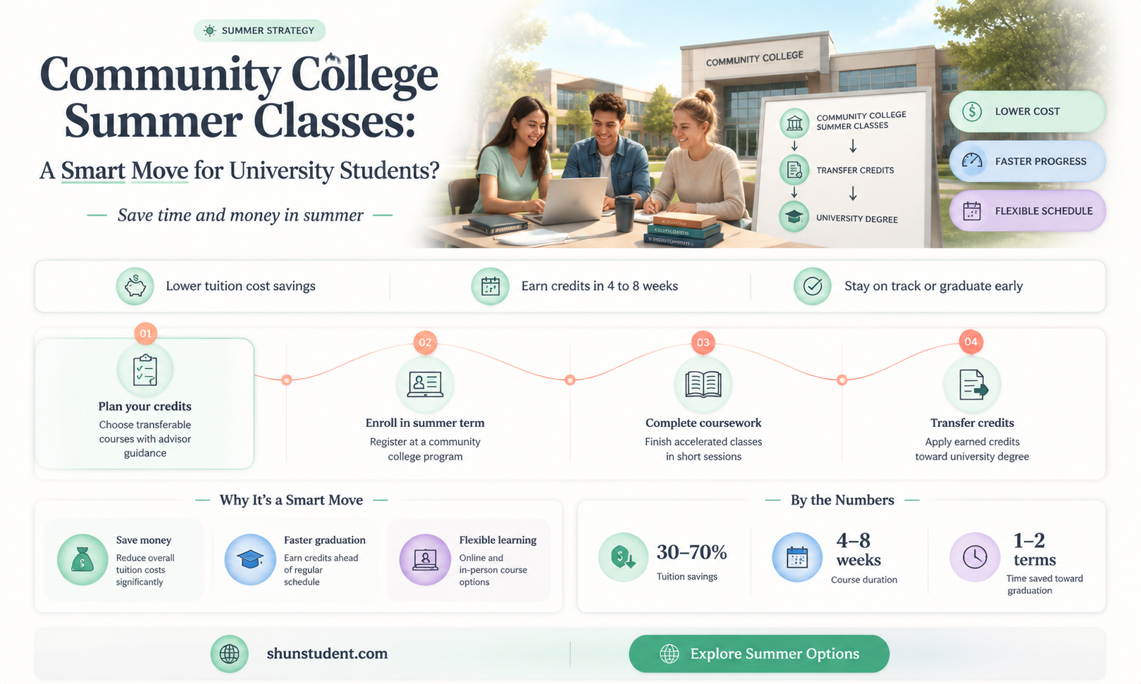 can a university student take summer classes at a cc