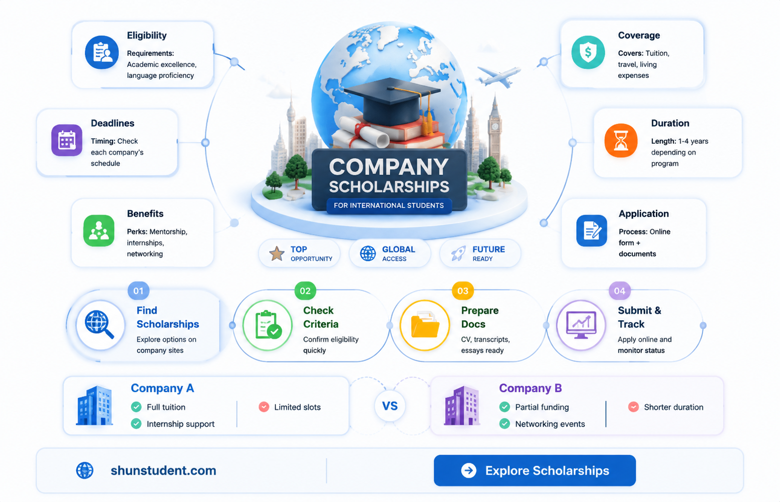 can a company give a scholarship to an international student