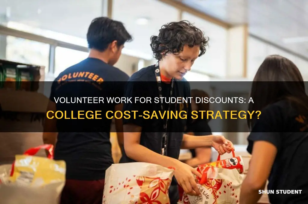 could volunteer work give a student discount at college