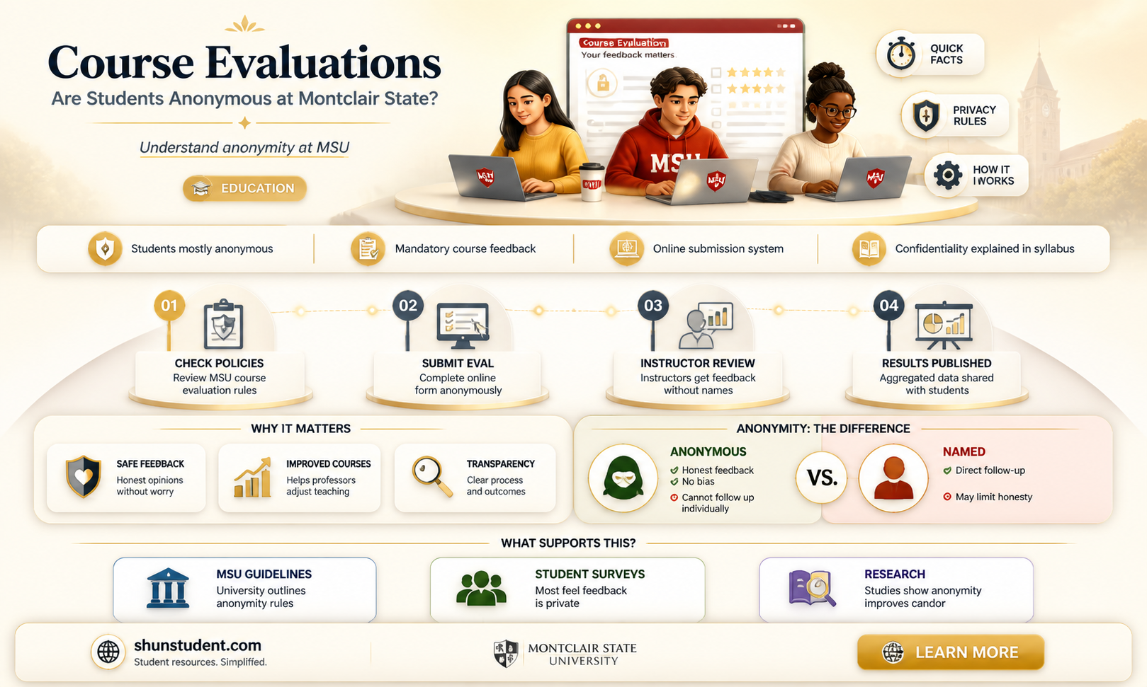 are student course evulations anonymous at montclair state university