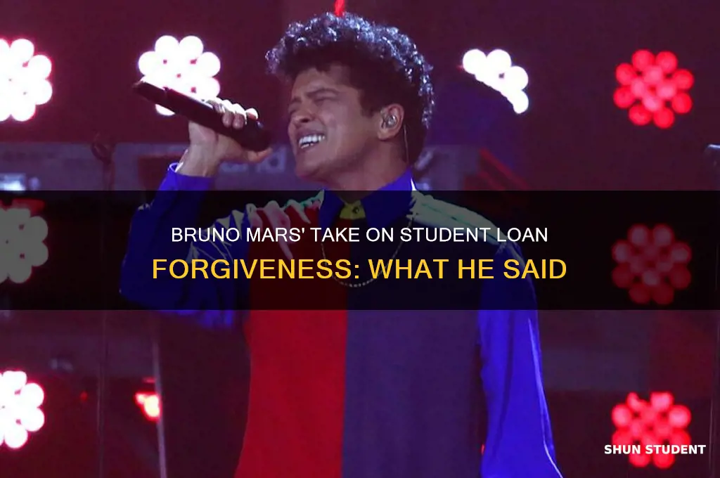 did bruno mars comment on student loans forgiven