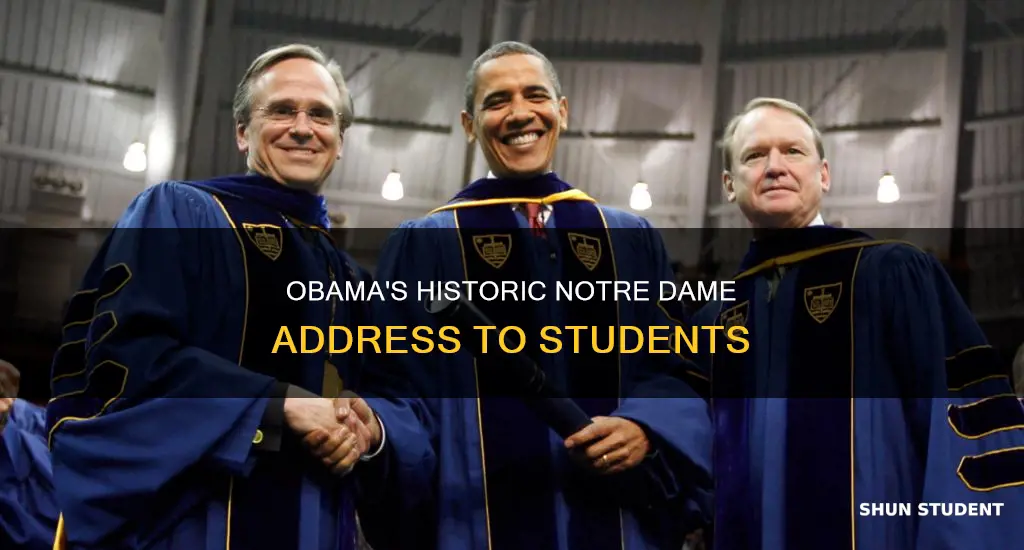 did obama ever address students at notre dame university