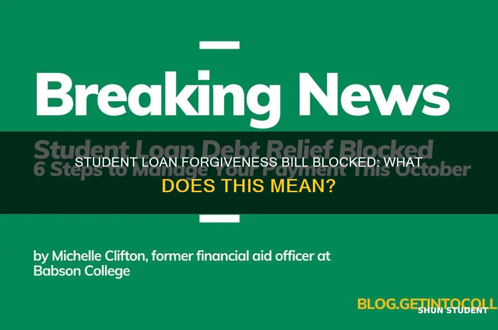 did the student loan forgiveness bill get blocked