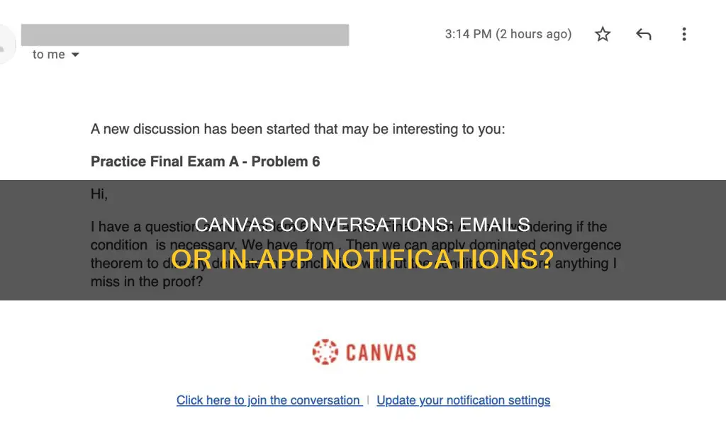 do canvas conversations go to students university email accounts