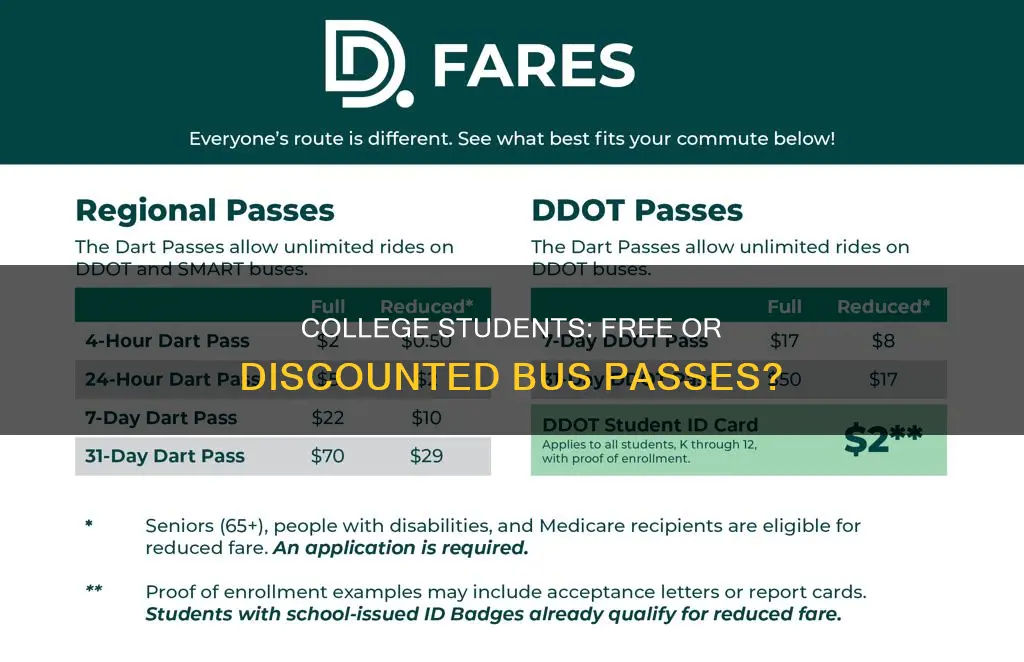 do college student pay for bus pass