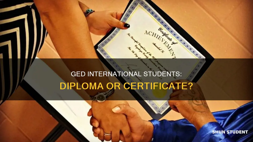 do ged international students get a diploma