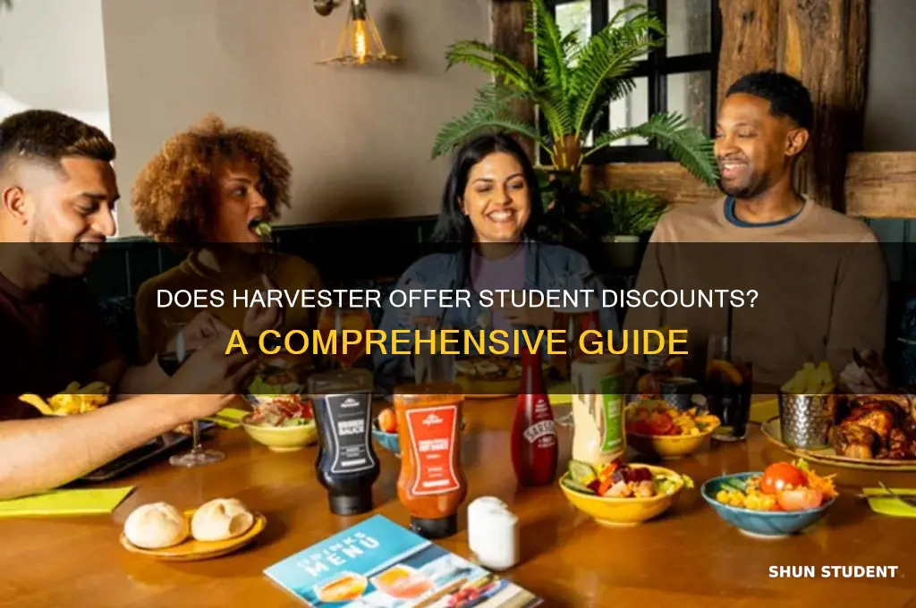 do harvester do student discount
