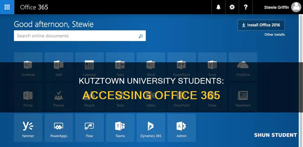 do kutztown university students get office 365
