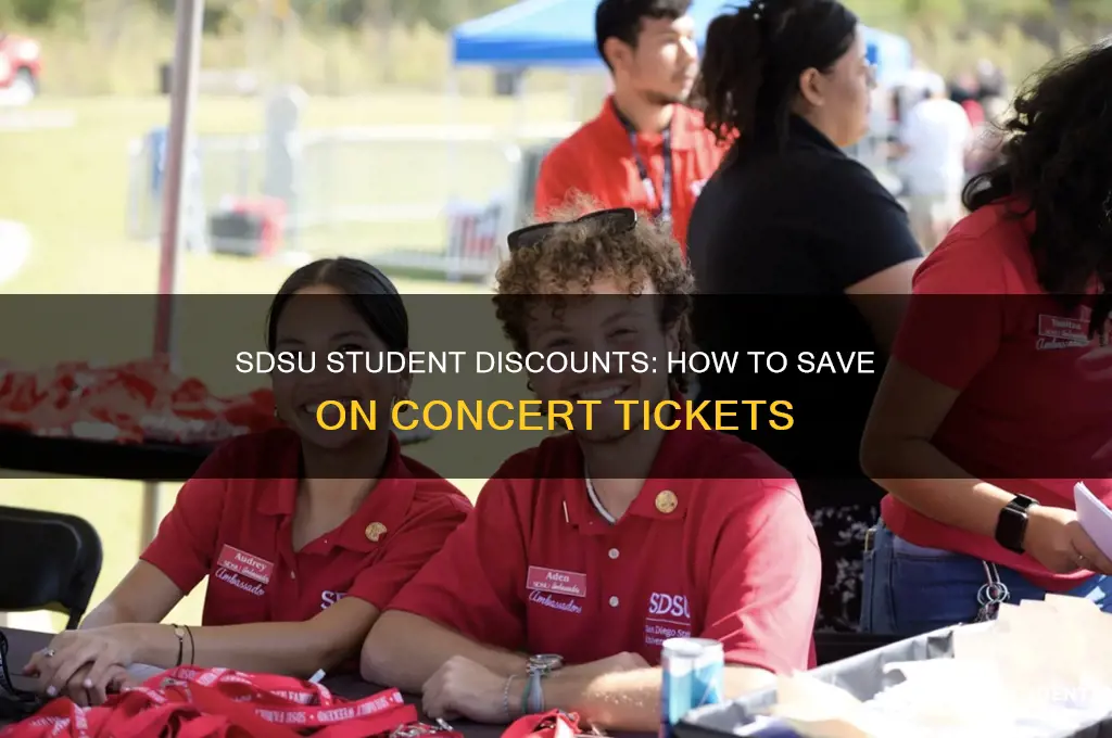 do sdsu students get discounts for concerts
