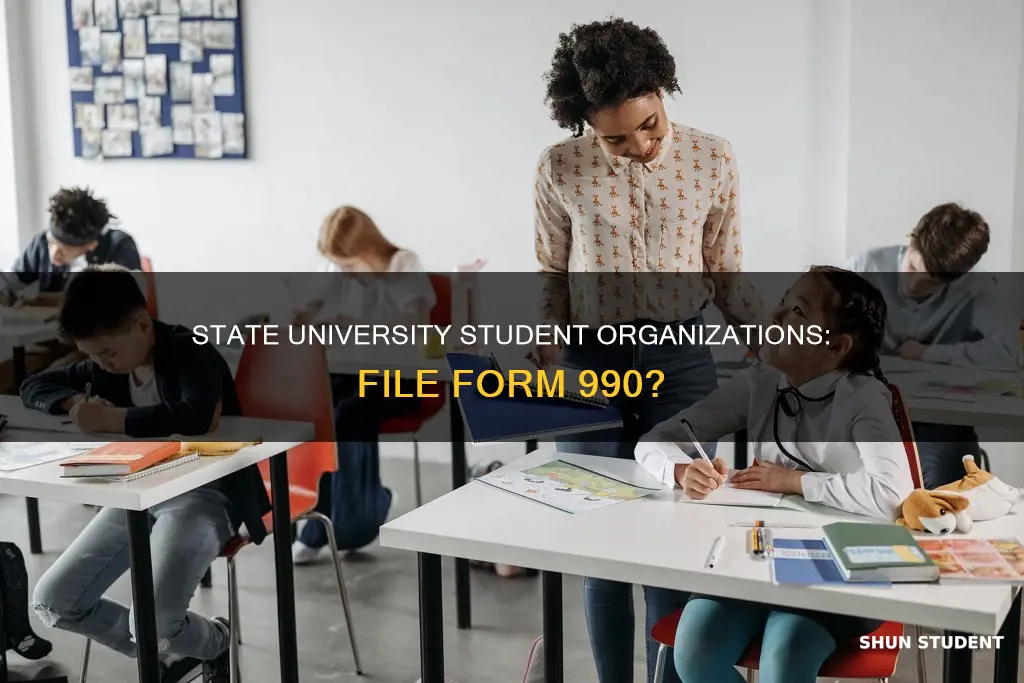 do state university student organizations have to file form 990