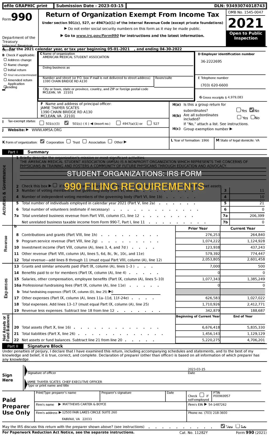 do state university student organizations have to file form 990