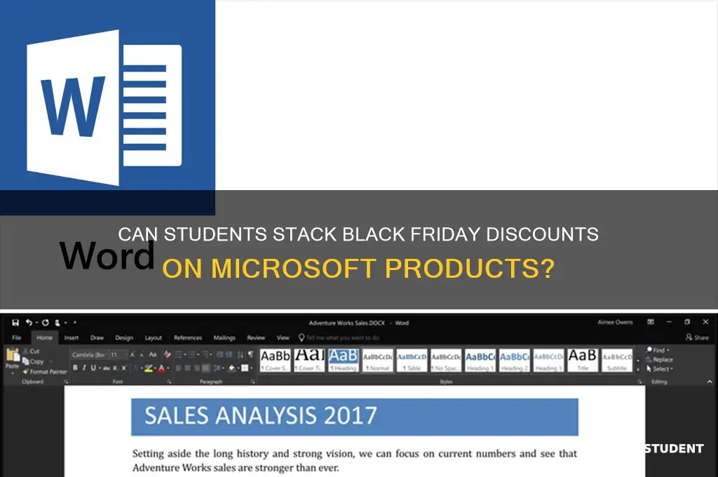 do student and black friday discount stack microsoft
