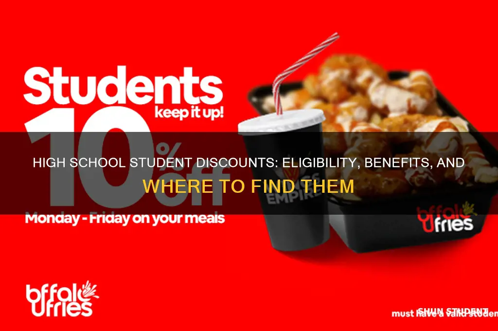 do student discounts apply to highschool