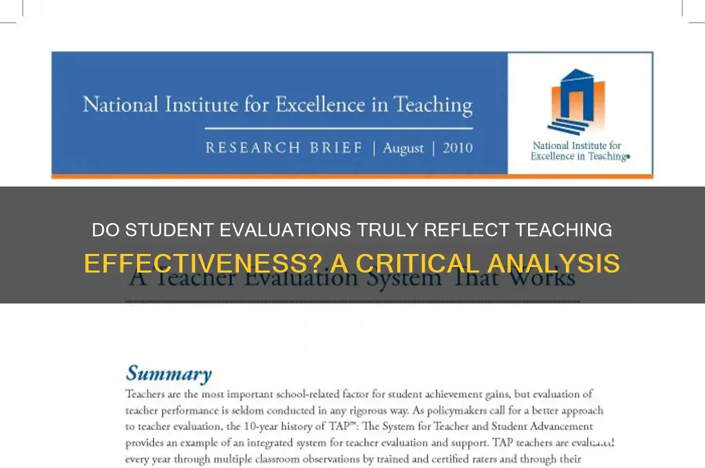 do student evaluations measure teaching effectiveness