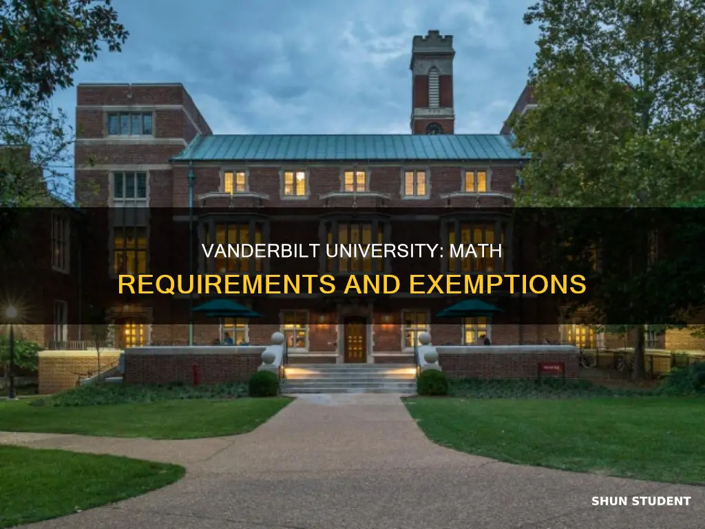 do students at vanderbilt university have to take mathematics