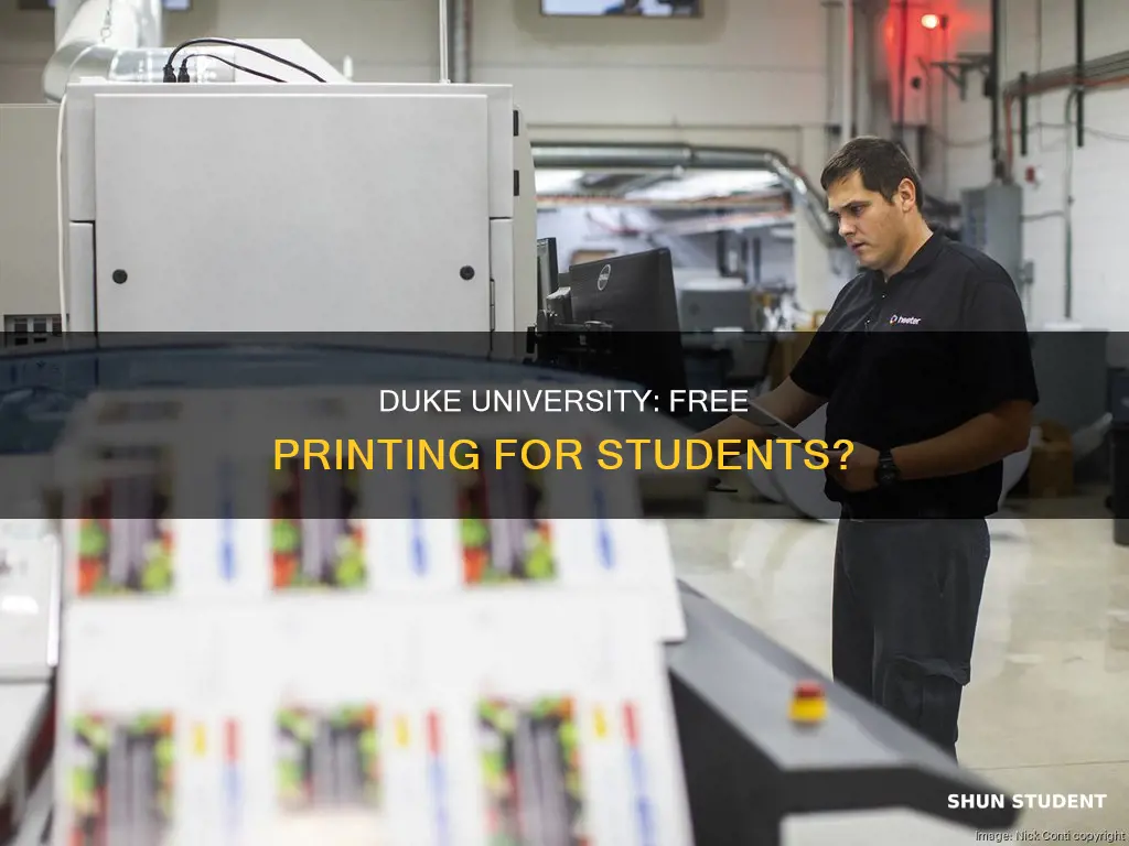 do students get a free printing at duke university