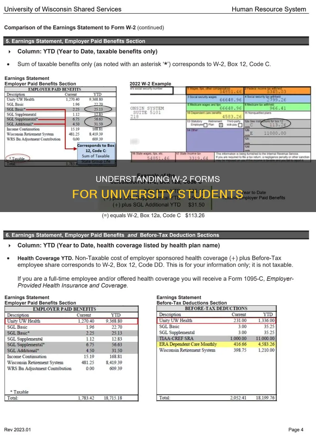 do students have w-2 from university