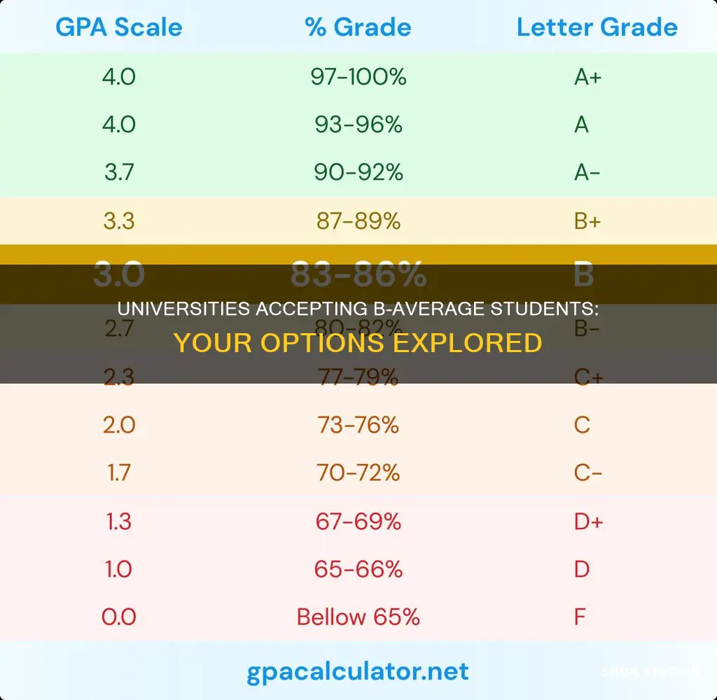 do universities accept b average students