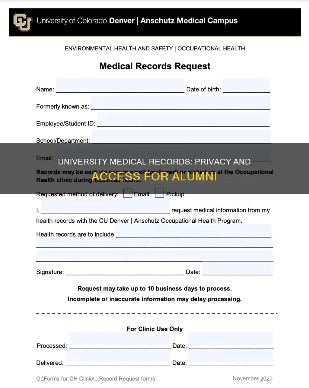 do universities keep medical records of past students
