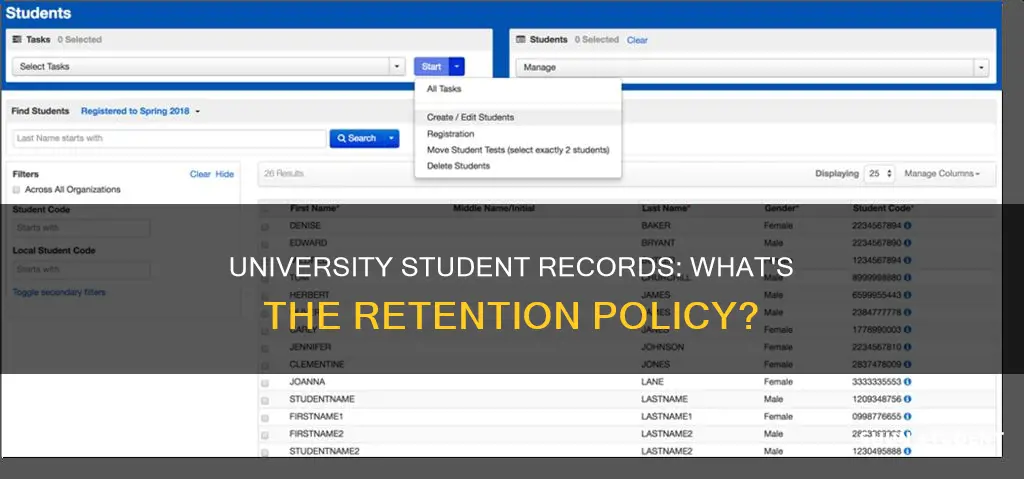 do universities keep records about students