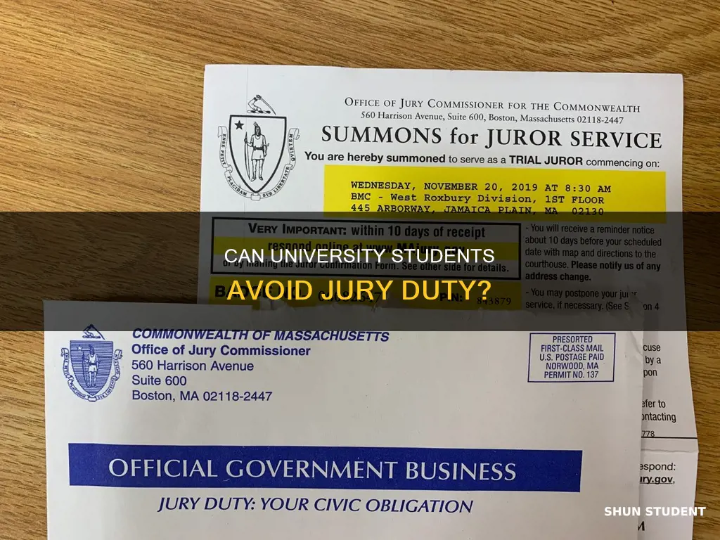 do university students get excused from jury duty