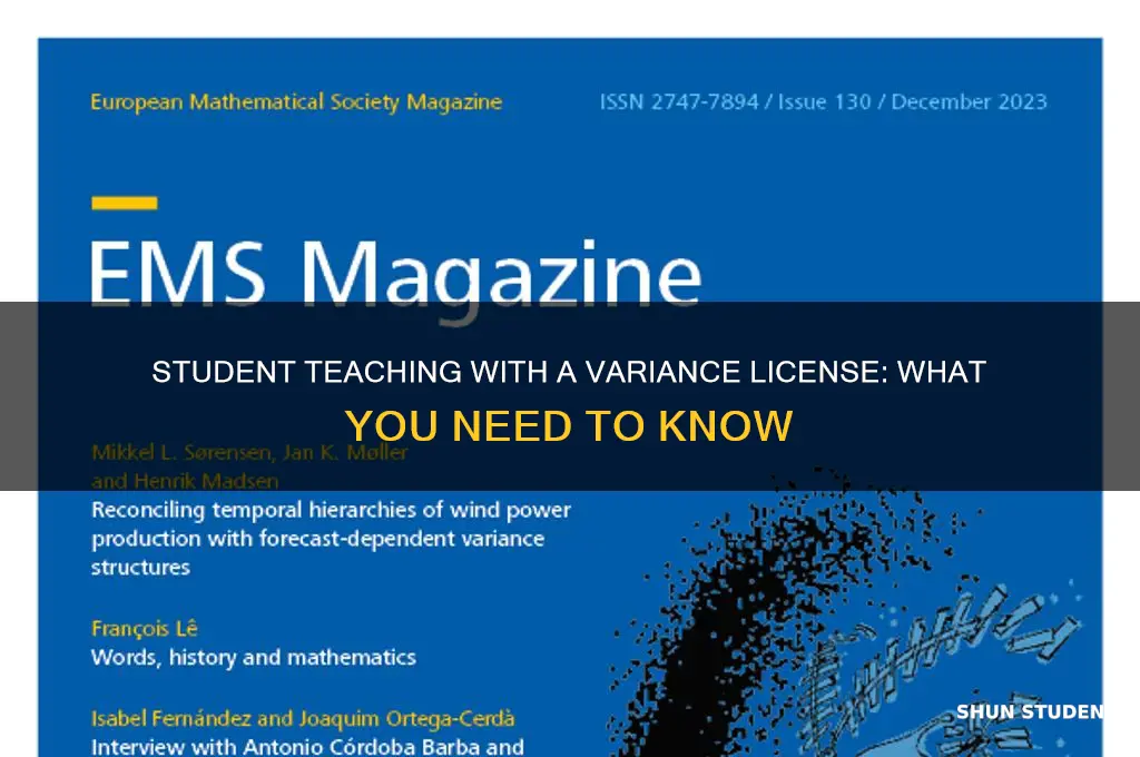 do you student teach if you have a variance license