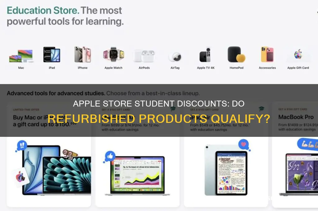 does apple sotre offer student discount for refurbished